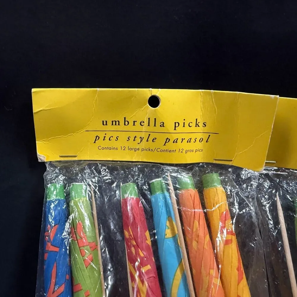 Pier 1 Imports Large Umbrella Pick Tiki Tropical Drinks 2 Packages 24 Total